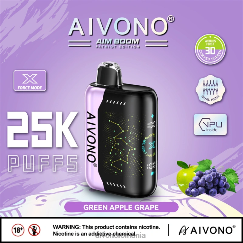 Aivono AIM BOOM 25000 măr verde struguri - BNV08346 Aivono Vape