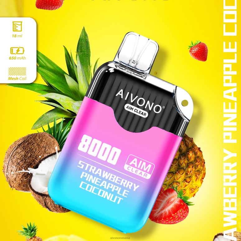 Aivono AIM CLEAR 8000 capsuni ananas nuca de cocos - BNV08207 Aivono Romania