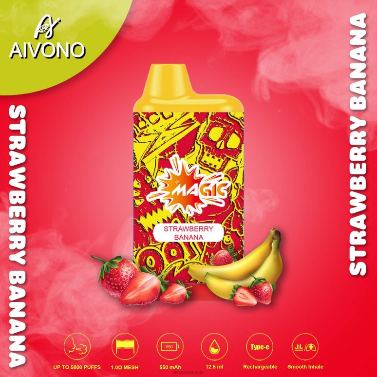 Aivono AIM MAGIC 5800 țigară cutie de gură banană căpșuni - BNV0893 Aivono Romania