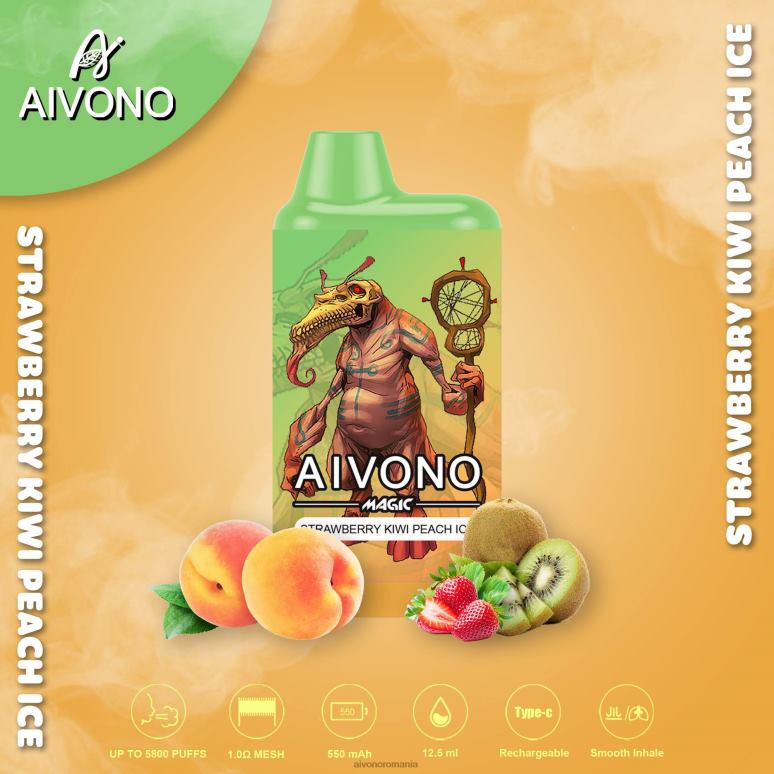 Aivono AIM MAGIC 5800 țigară cutie de gură capsuni kiwi piersici gheata - BNV0896 Aivono Vape