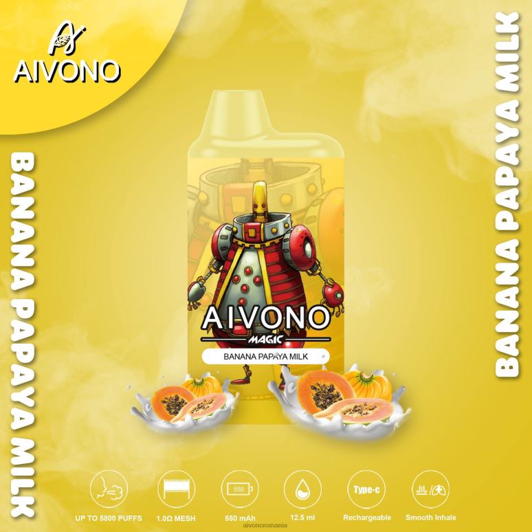 Aivono AIM MAGIC 5800 țigară cutie de gură lapte de banane papaya - BNV0894 Aivono Vape