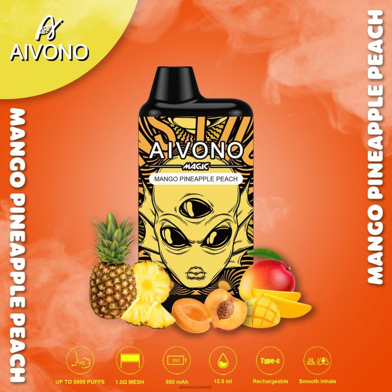 Aivono AIM MAGIC 5800 țigară cutie de gură mango ananas piersic - BNV0888 Aivono Vape