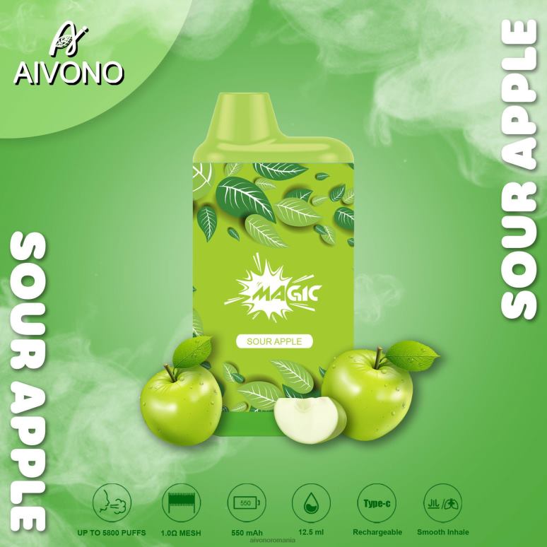 Aivono AIM MAGIC 5800 țigară cutie de gură măr acru - BNV0887 Aivono Romania