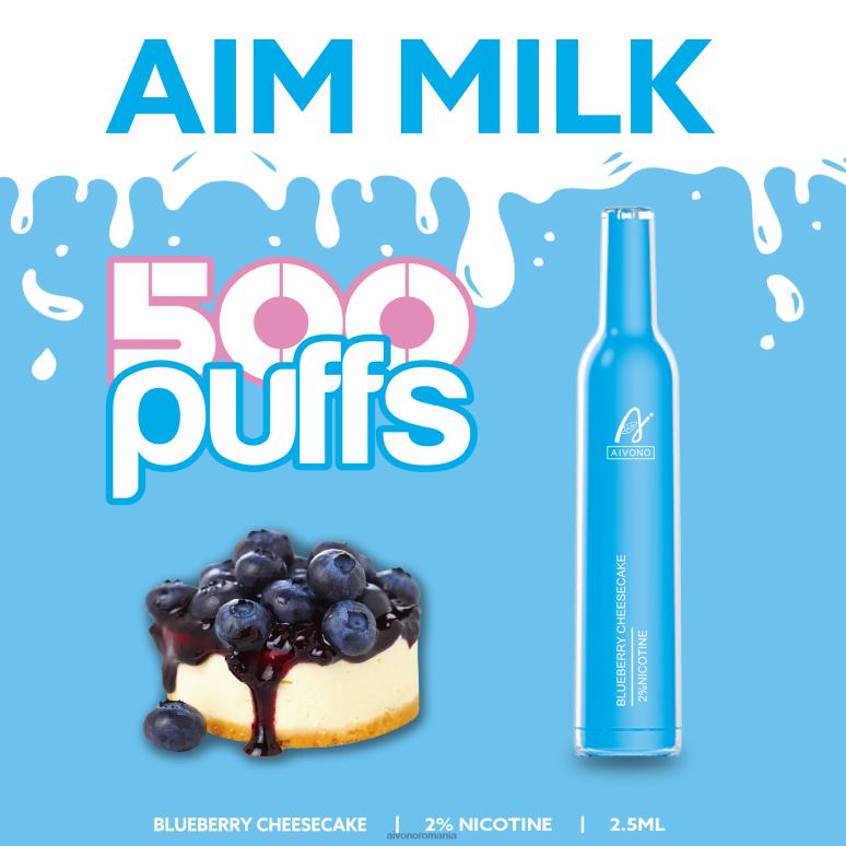 Aivono AIM MILK 500 prăjitură cu brânză cu afine - BNV08274 Aivono Vape