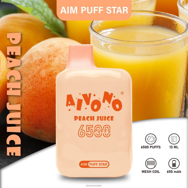 Aivono AIM PUFF STAR 6500 suc de piersici - BNV08289 Aivono Romania