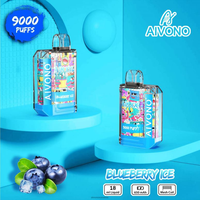 Aivono AIM XXL 9000 autocolant gura transparent gheata de afine - BNV0850 Aivono Vape