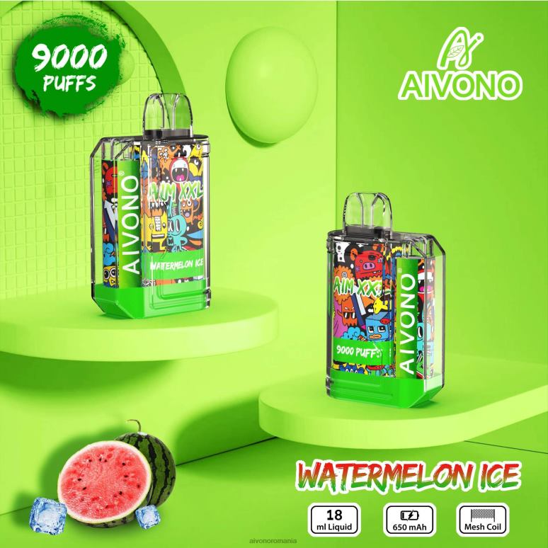 Aivono AIM XXL 9000 autocolant gura transparent gheata de pepene verde - BNV0848 Aivono Vape