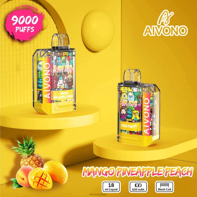 Aivono AIM XXL 9000 autocolant gura transparent mango ananas piersic - BNV0849 Aivono Romania