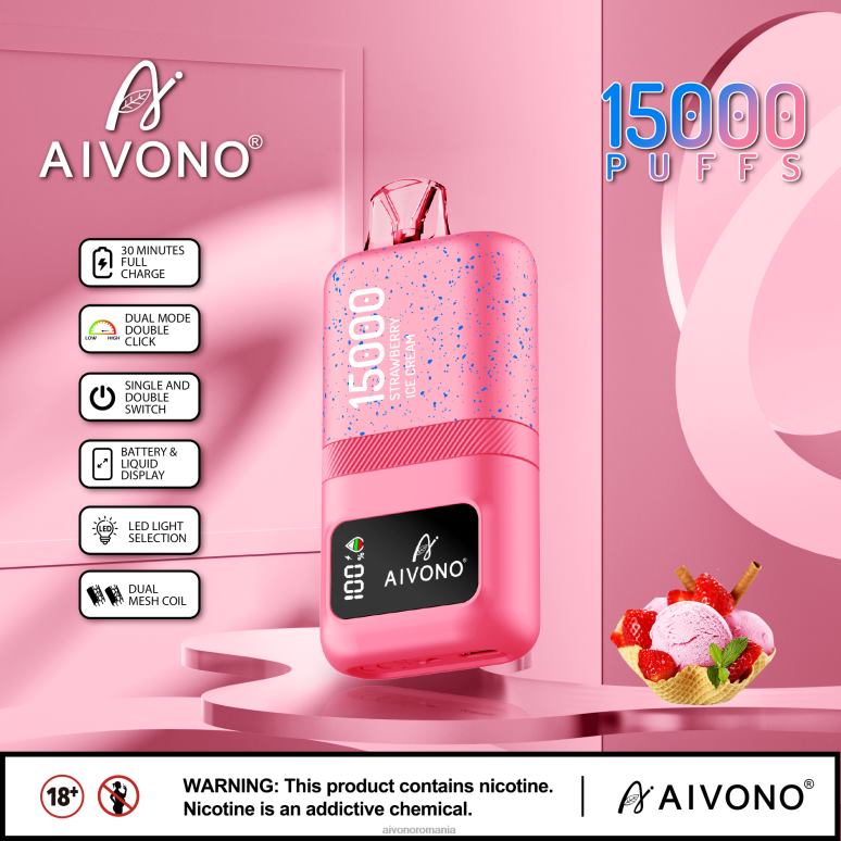 Aivono AIM magic 15000 inghetata de capsuni - BNV0866 Aivono Vape