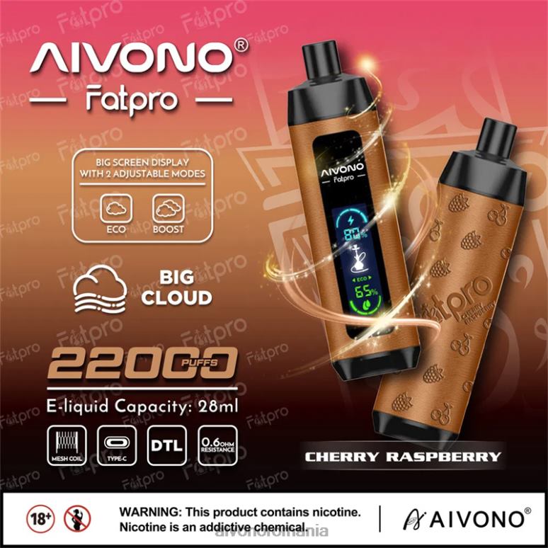 Aivono Fatpro 22000 zmeura cirese - BNV084 Aivono Vape